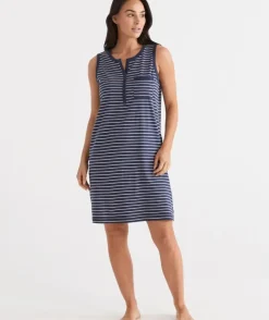 Australian Cotton Stripe Sleeveless Nightie<Sussan Discount