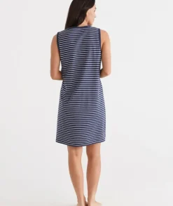 Australian Cotton Stripe Sleeveless Nightie<Sussan Best