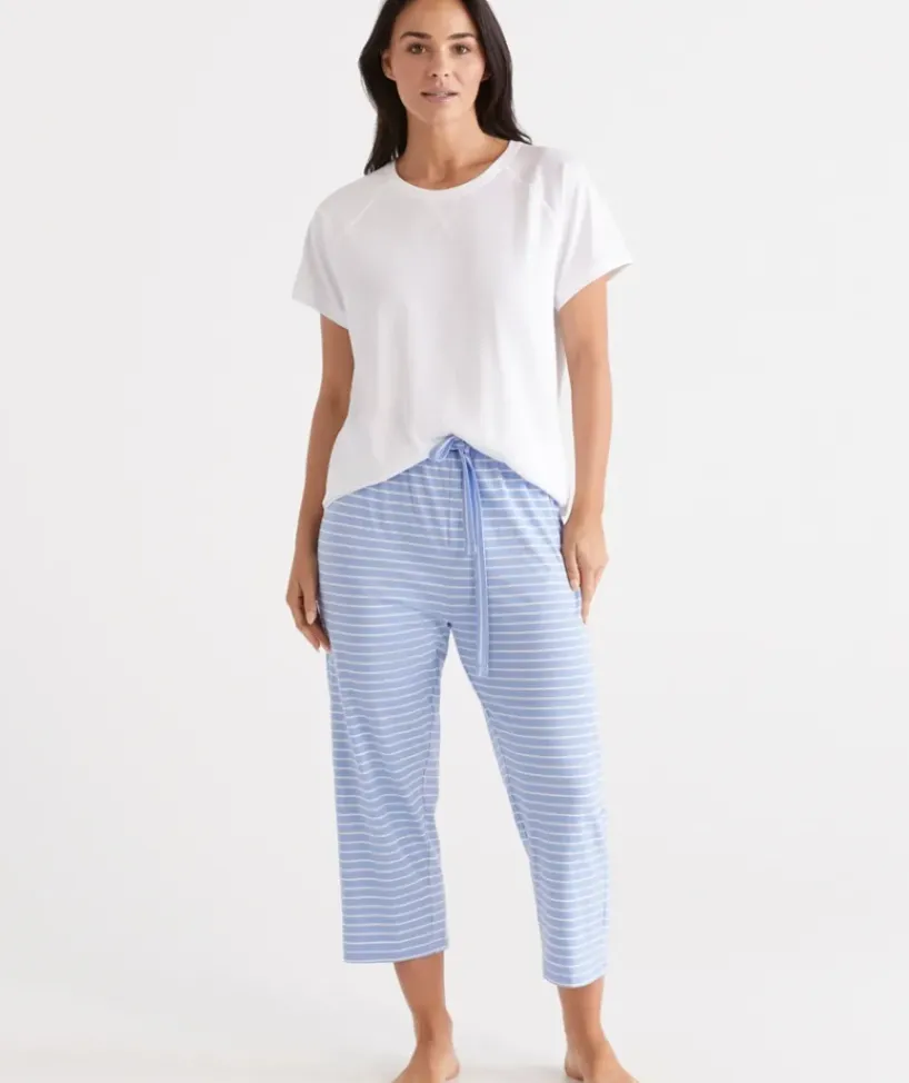 Australian Cotton Stripe ¾ Pyjama Pant<Sussan Best