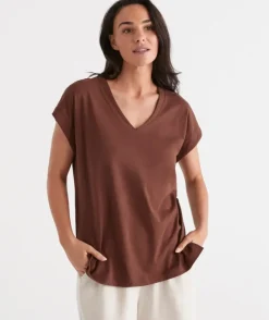 Australian Cotton V-Neck Tee<Sussan Clearance