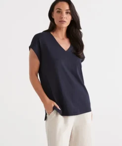 Australian Cotton V-Neck Tee<Sussan Clearance