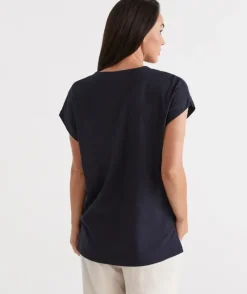 Australian Cotton V-Neck Tee<Sussan Best