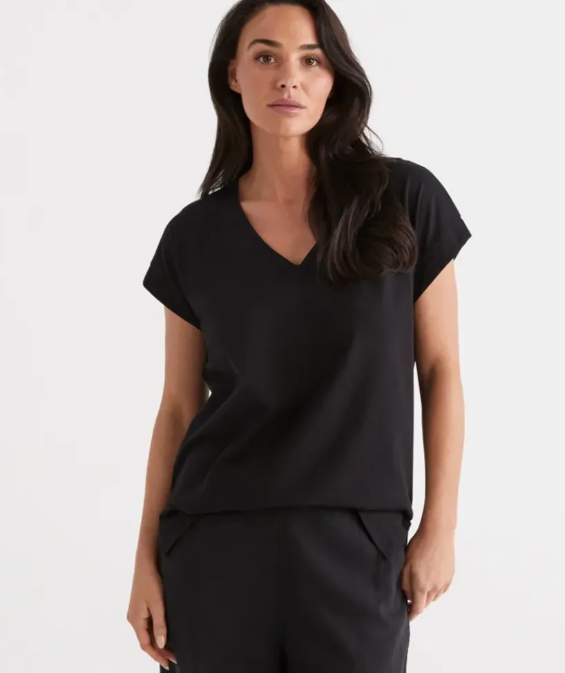 Australian Cotton V-Neck Tee<Sussan Best