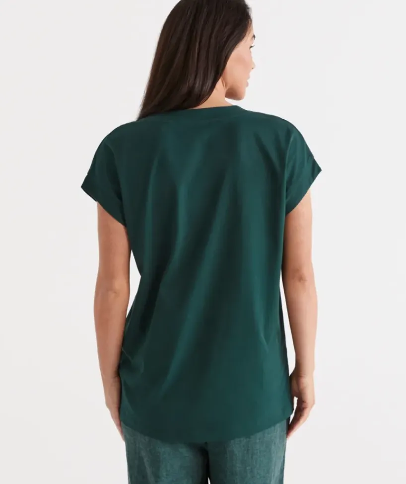Australian Cotton V-Neck Tee<Sussan Best