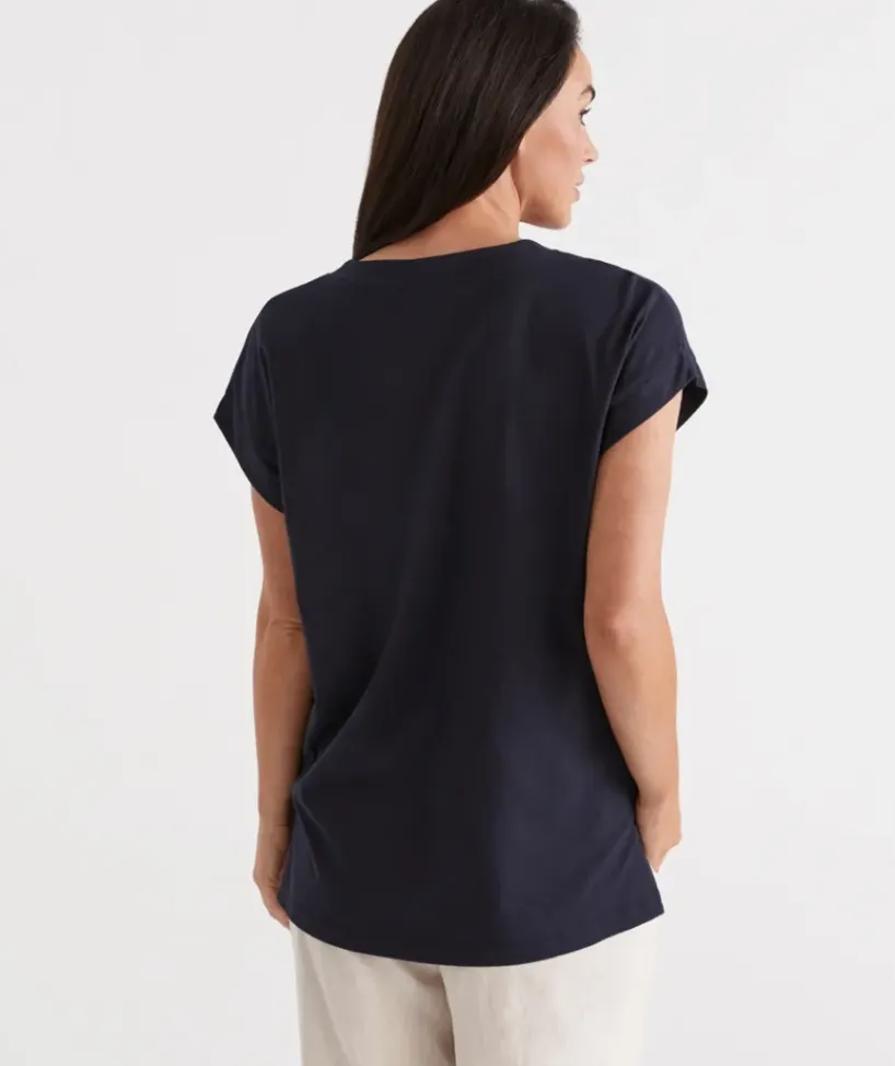 Australian Cotton V-Neck Tee<Sussan Best