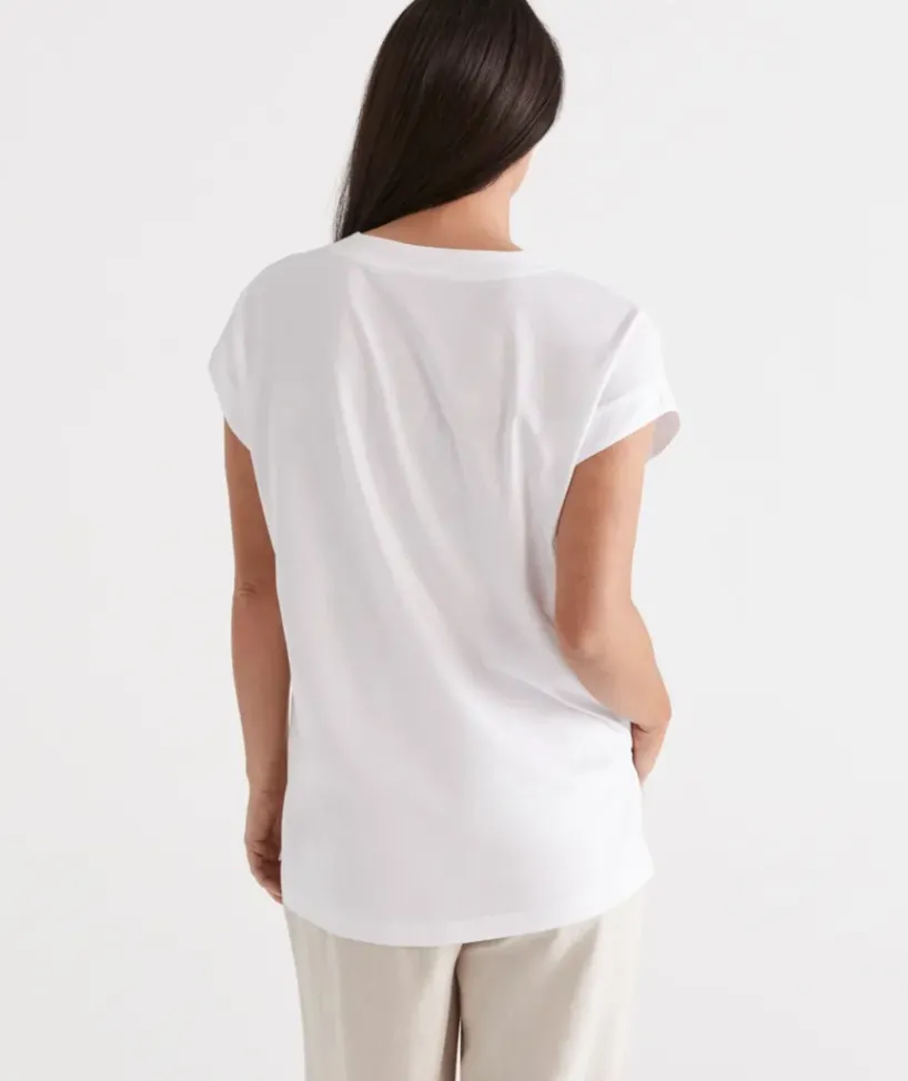 Australian Cotton V-Neck Tee<Sussan