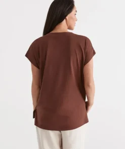 Australian Cotton V-Neck Tee<Sussan