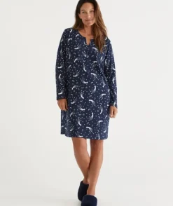 Celestial Print Australian Cotton Henley Nightie<Sussan Outlet