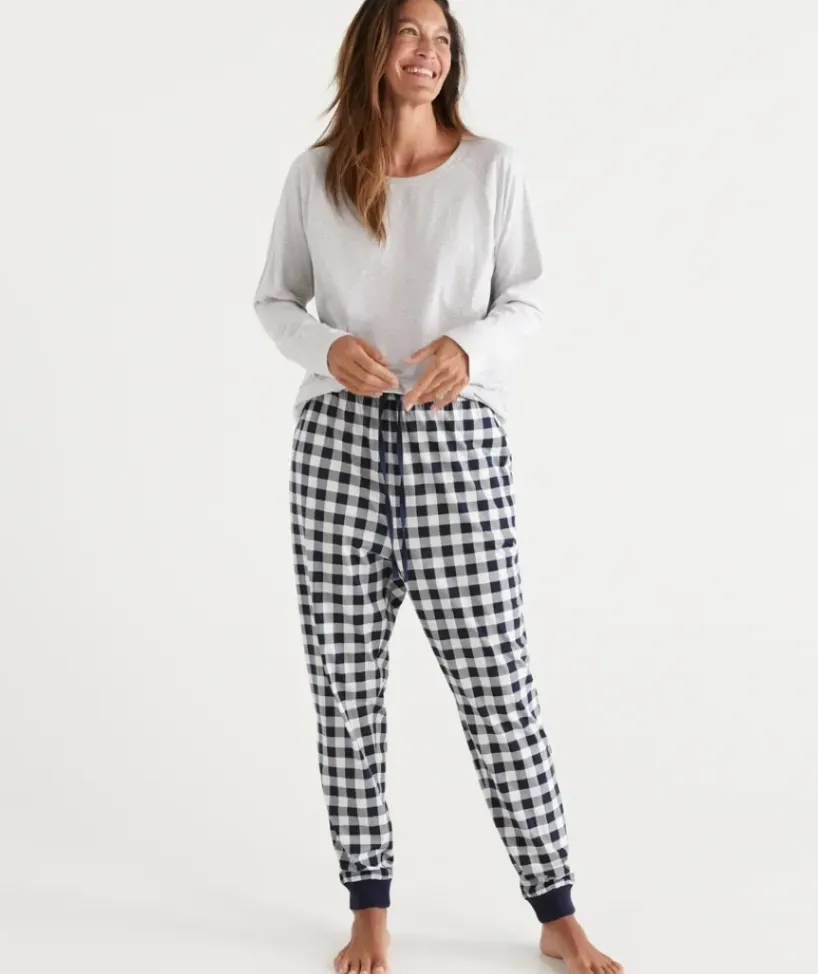 Check Print Australian Cotton Knit Pyjama Pant<Sussan Outlet