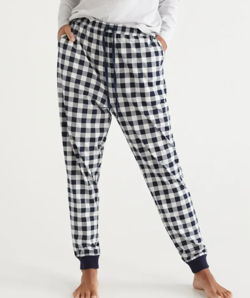Check Print Australian Cotton Knit Pyjama Pant<Sussan Outlet