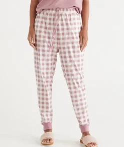 Check Print Australian Cotton Knit Pyjama Pant<Sussan Best