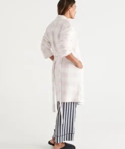 Check Print Soft Fleece Gown<Sussan