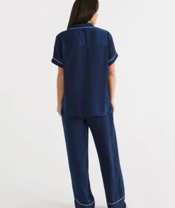 Contrast Longline Satin Pyjama Set<Sussan New