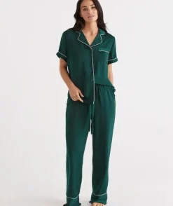 Contrast Longline Satin Pyjama Set<Sussan New