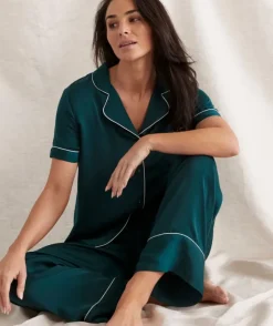 Contrast Longline Satin Pyjama Set<Sussan New