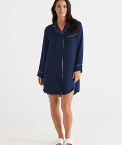 Contrast Satin Nightshirt<Sussan Sale