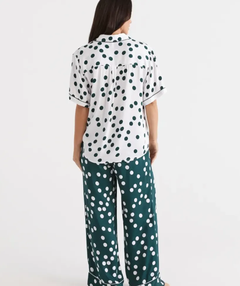 Contrast Spot Pyjama Set<Sussan