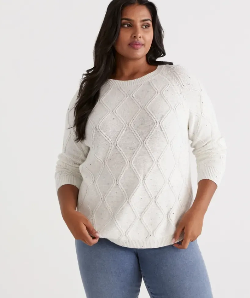 Cotton Nep Cable Pullover<Sussan Clearance