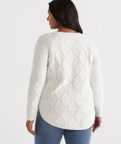 Cotton Nep Cable Pullover<Sussan Clearance