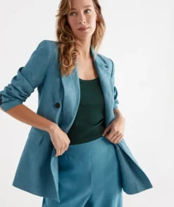 Double Breasted Linen Blazer<Sussan Outlet