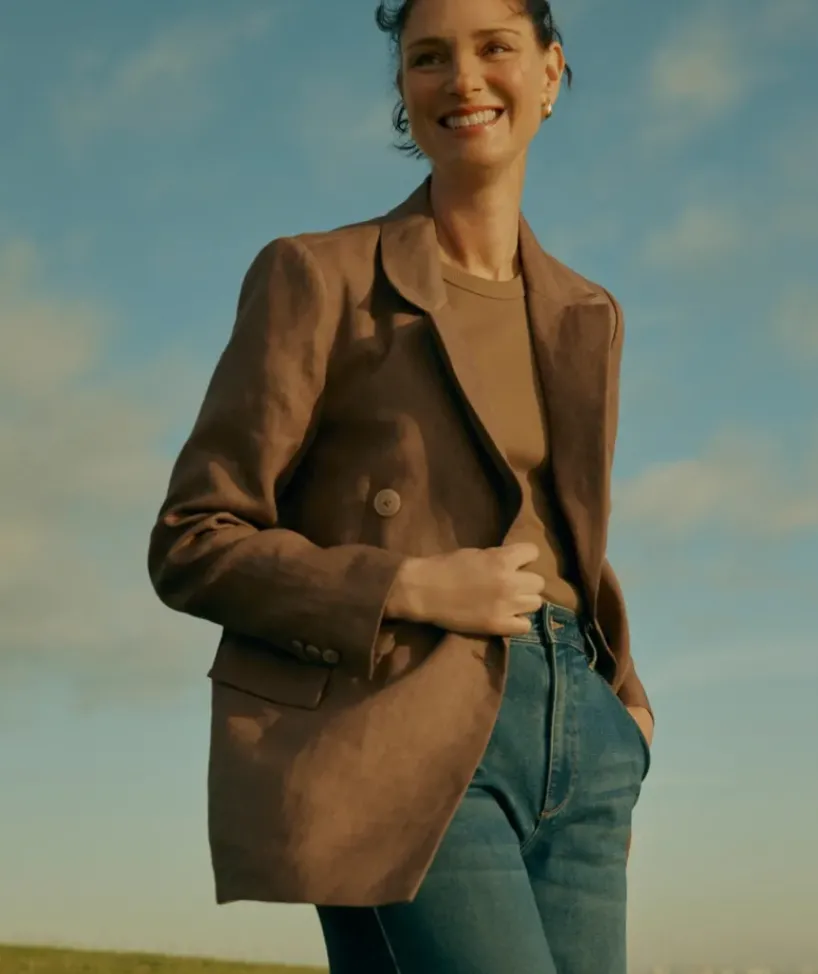 Double Breasted Linen Blazer<Sussan Outlet