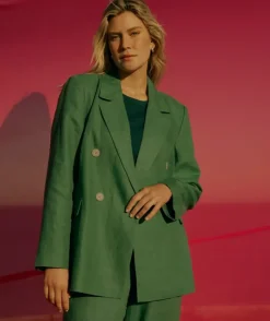 Double Breasted Linen Blazer<Sussan Clearance