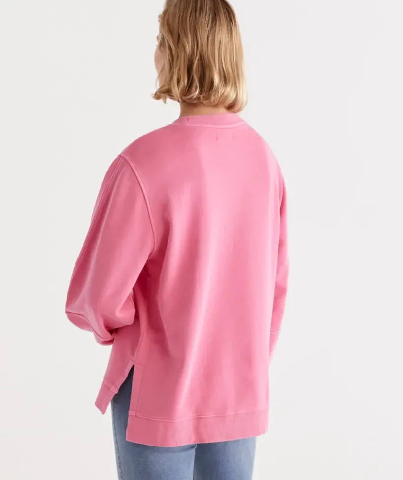 Garment Washed Blouson Sleeve Sweat<Sussan Hot
