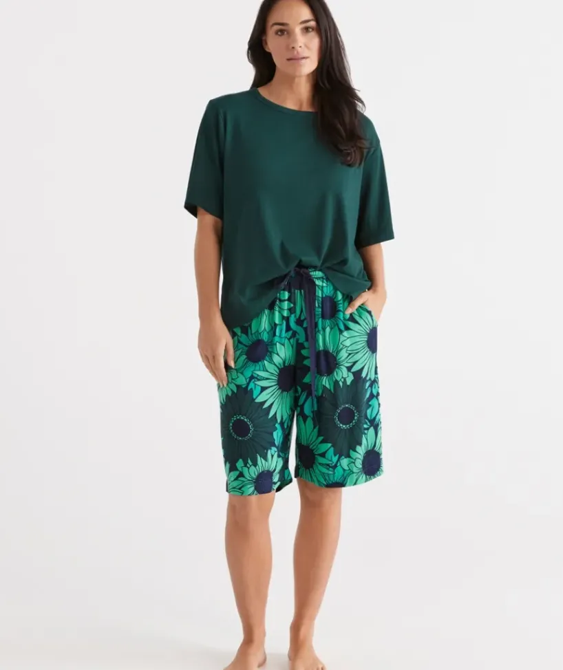Green Floral Bermuda Shorts<Sussan Sale
