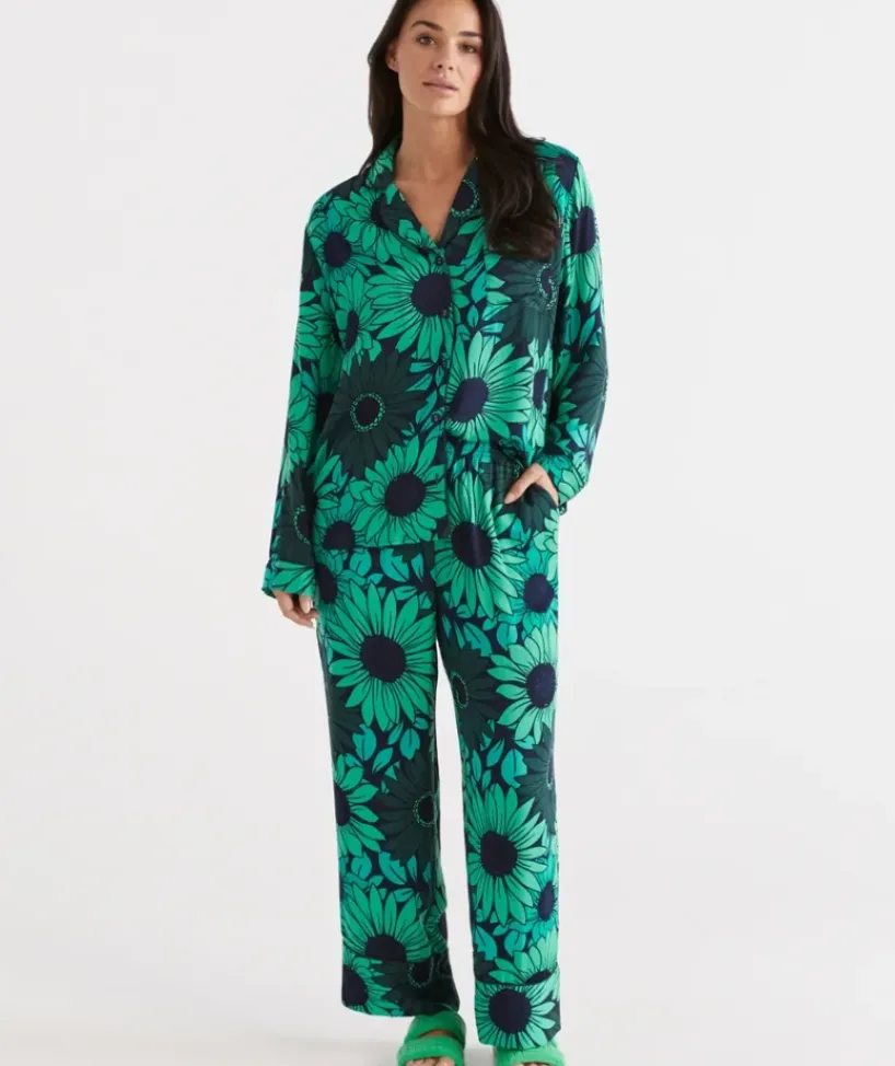 Green Floral Pyjama Set<Sussan