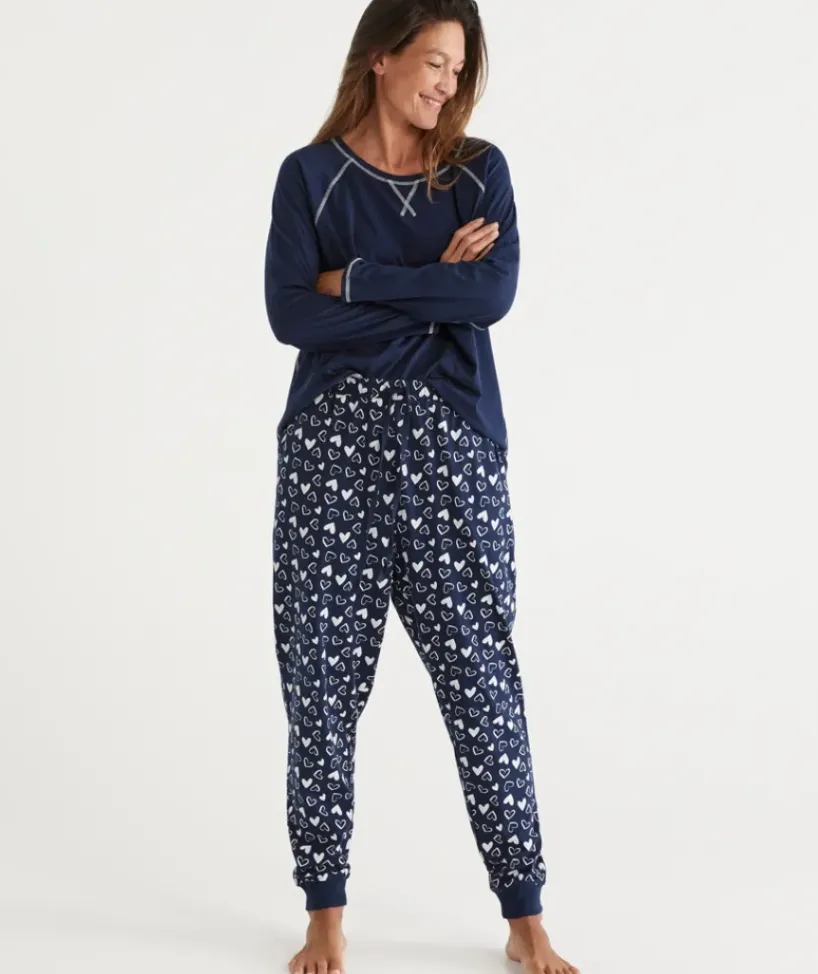 Heart Print Australian Cotton Knit Pyjama Pant<Sussan Hot
