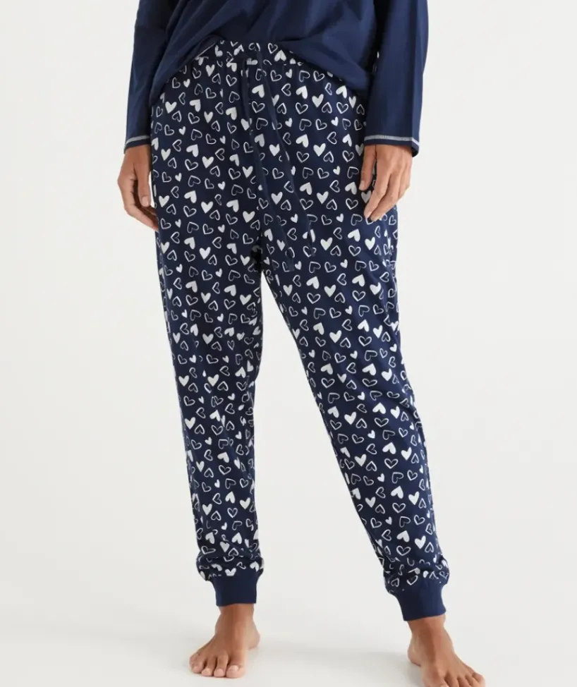 Heart Print Australian Cotton Knit Pyjama Pant<Sussan Hot