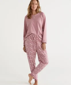 Heart Print Australian Cotton Knit Pyjama Pant<Sussan Hot