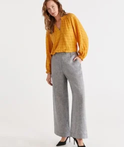 Herringbone Linen Pant<Sussan Discount