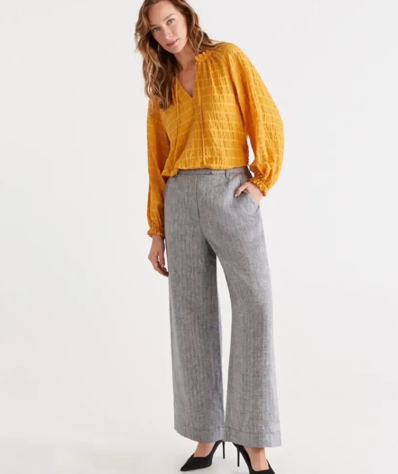 Herringbone Linen Pant<Sussan Discount
