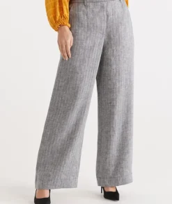 Herringbone Linen Pant<Sussan Discount