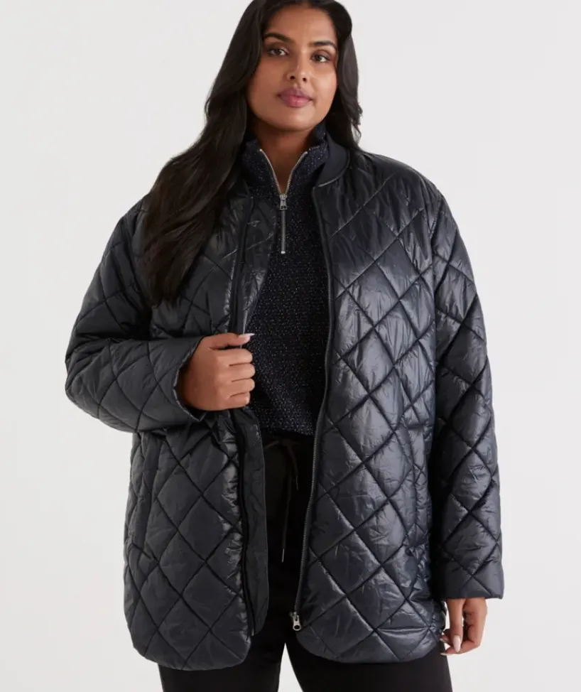 High Shine Quilted Jacket<Sussan Hot
