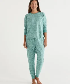 Leaf Print Australian Cotton Pyjama Set<Sussan Clearance