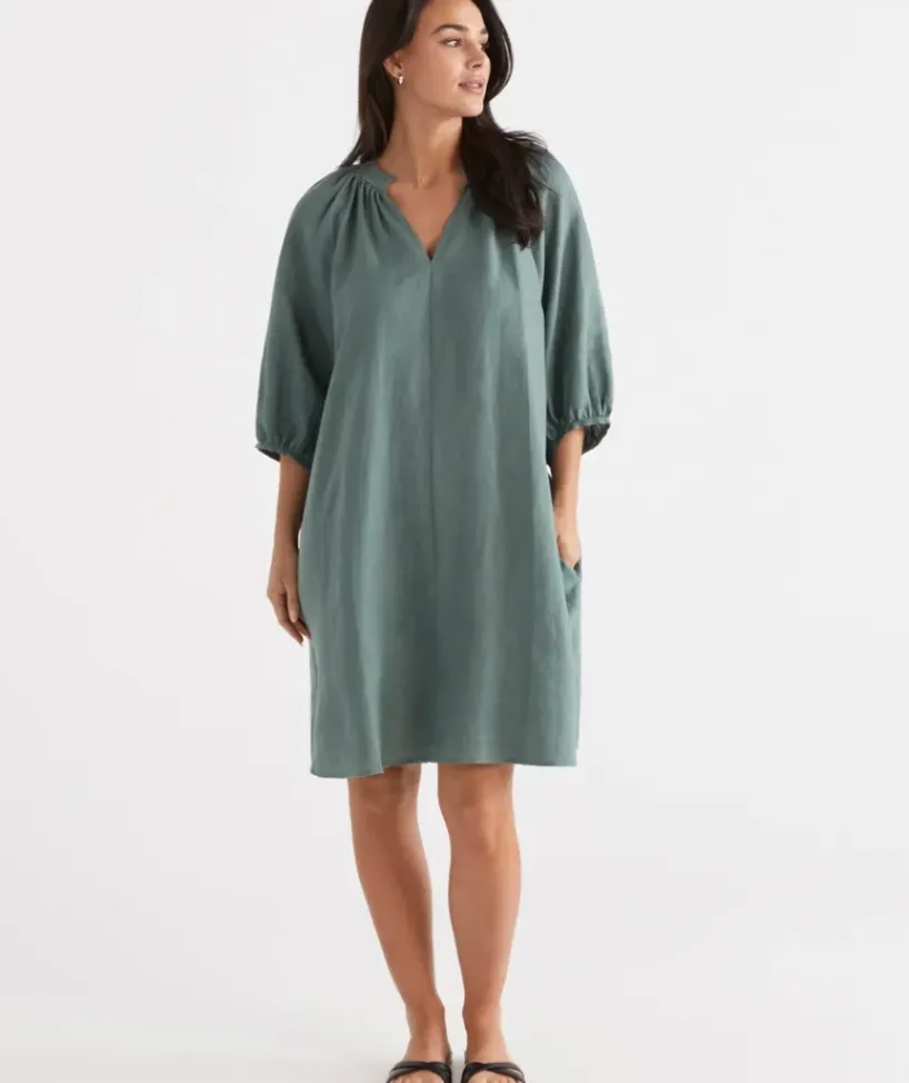 Linen Popover Dress<Sussan Hot