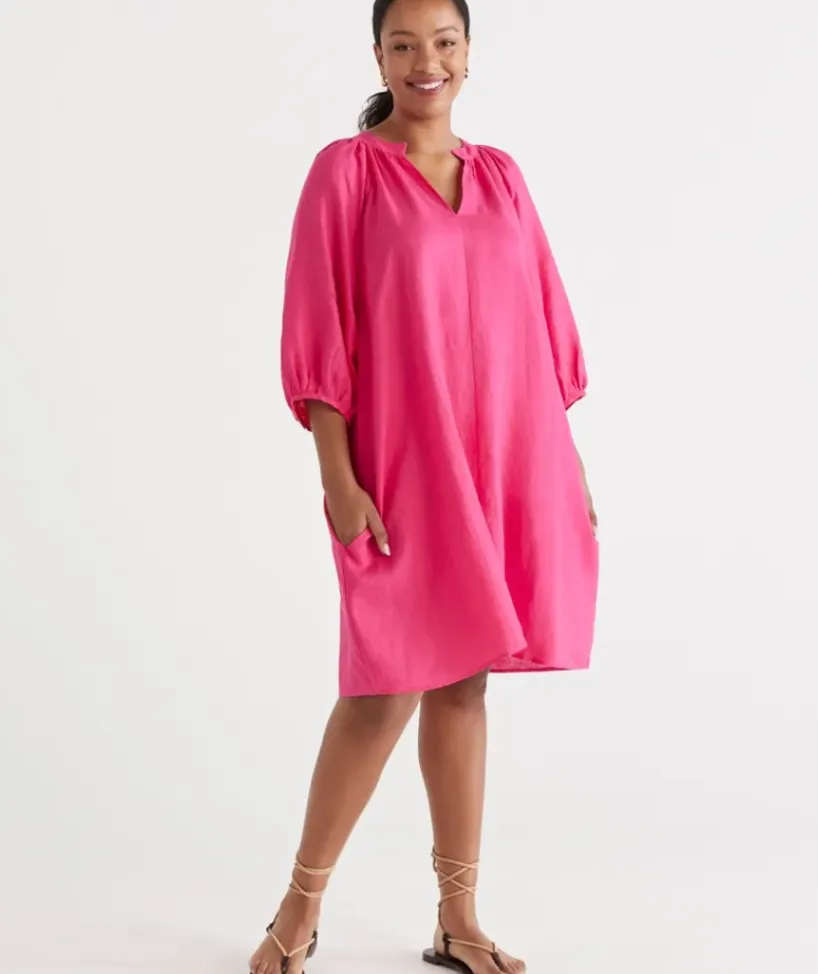 Linen Popover Dress<Sussan Discount