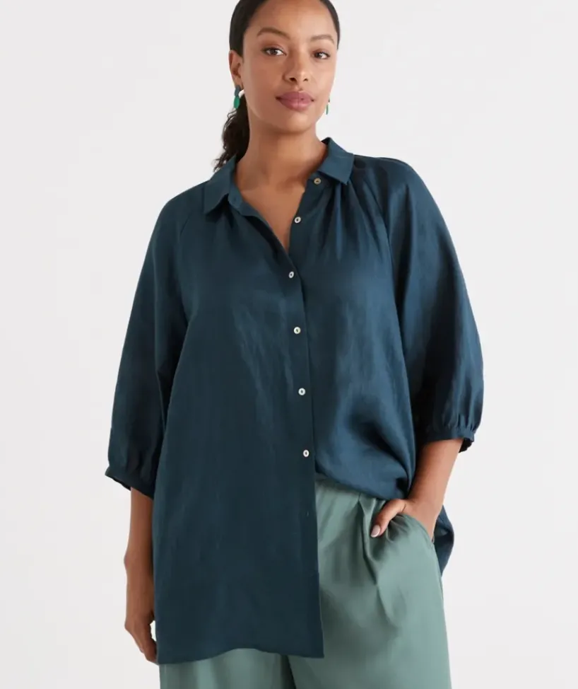 Linen Raglan Shirt<Sussan Outlet