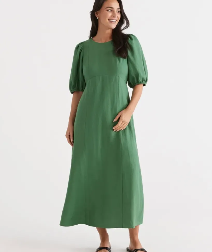 Linen Seam Detail Dress<Sussan Hot