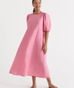 Linen Seam Detail Dress<Sussan Hot
