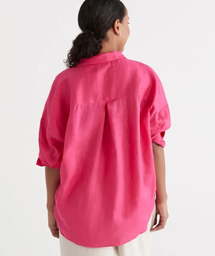 Linen Tab Sleeve Popover Shirt<Sussan Online