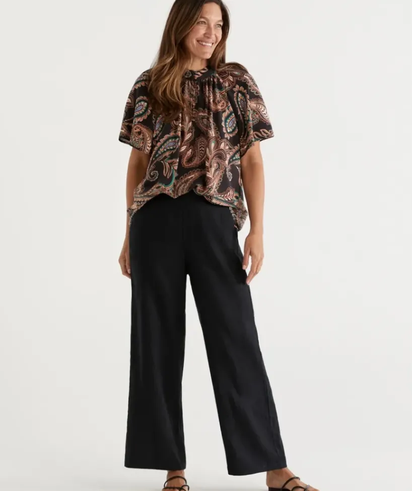 Linen Wide Leg Pant<Sussan