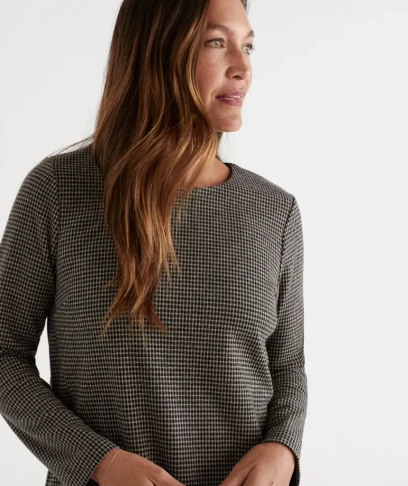 Long Sleeve Houndstooth Tunic<Sussan