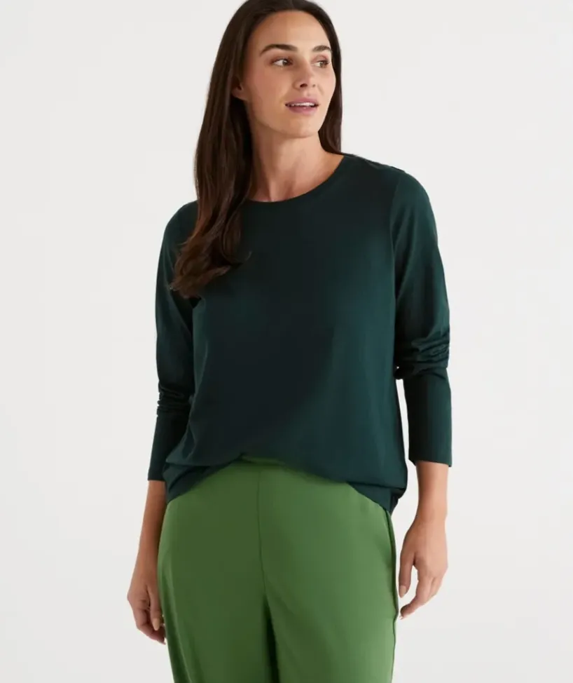 Long Sleeve Pleat Back Top<Sussan Sale