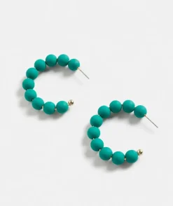 Matte Beaded Hoop Earring<Sussan