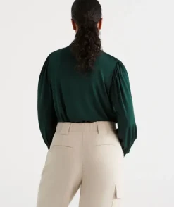 Mock Neck Blouson Sleeve Top<Sussan