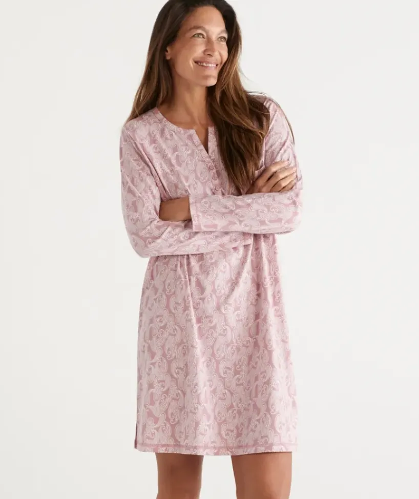 Paisley Print Australian Cotton Henley Nightie<Sussan Online