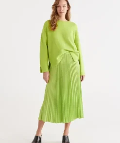 Pleat Curve Hem Skirt<Sussan New